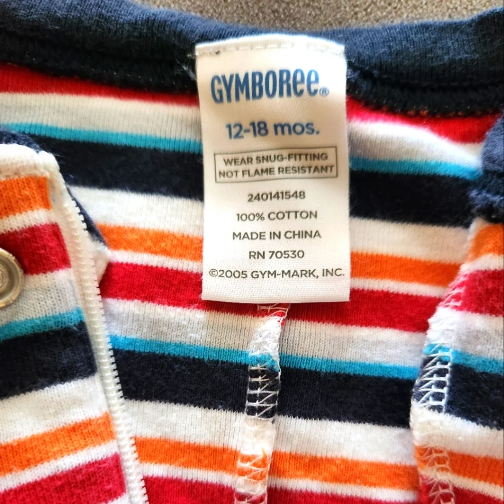 Gymboree Stripe Snug Fit Cotton Footed One Piece Sleeper/Pajamas - 12-18M